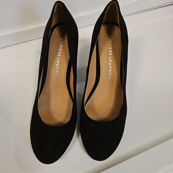New without box Chinese Laundry Black Faux Suede Heels sz 11 - Picture 4 of 8